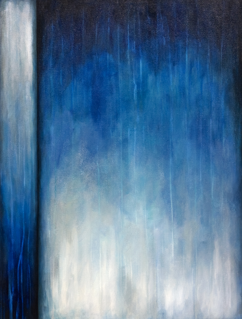 abstract painting by Marie-Eve Champagne at Champagne Artwork. blue, color modulations, gradient, colorfield painting