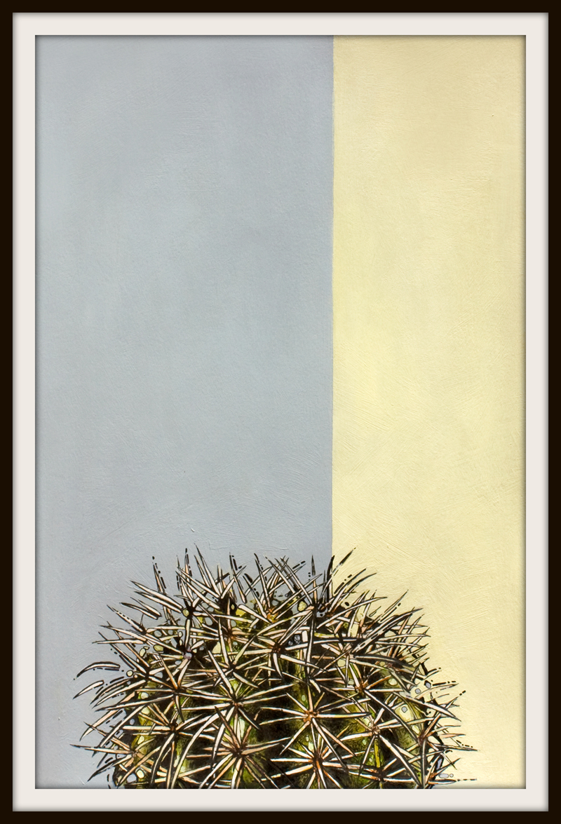 figurative representational painting by Marie-Eve Champagne at Champagne Artwork. modern expressionism, cacti and succulents, green, red, desert plants, nature and flora of Southern California