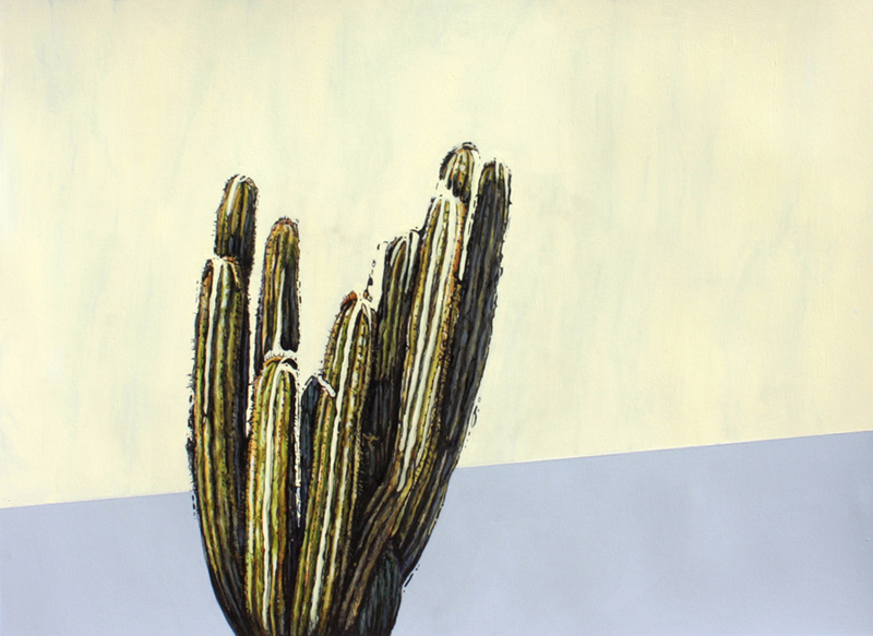 figurative representational painting by Marie-Eve Champagne at Champagne Artwork. modern expressionism, cacti and succulents, green, red, desert plants, nature and flora of Southern California