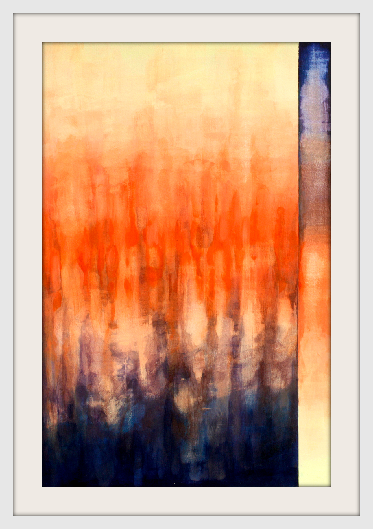 abstract painting by Marie-Eve Champagne at Champagne Artwork. yellow, orange, purple, color modulations, gradient, colorfield painting