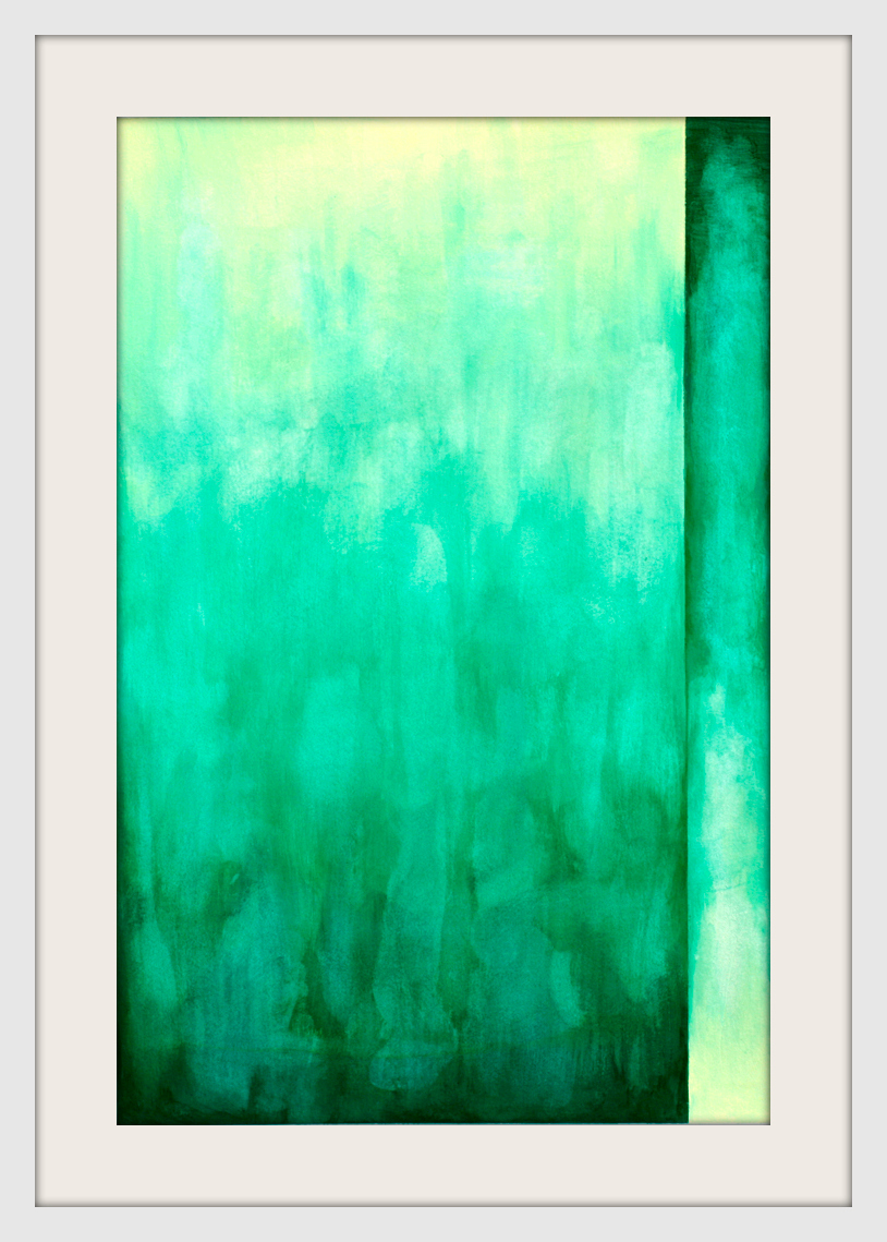 abstract painting by Marie-Eve Champagne at Champagne Artwork. emerald green, color modulations, gradient, colorfield painting