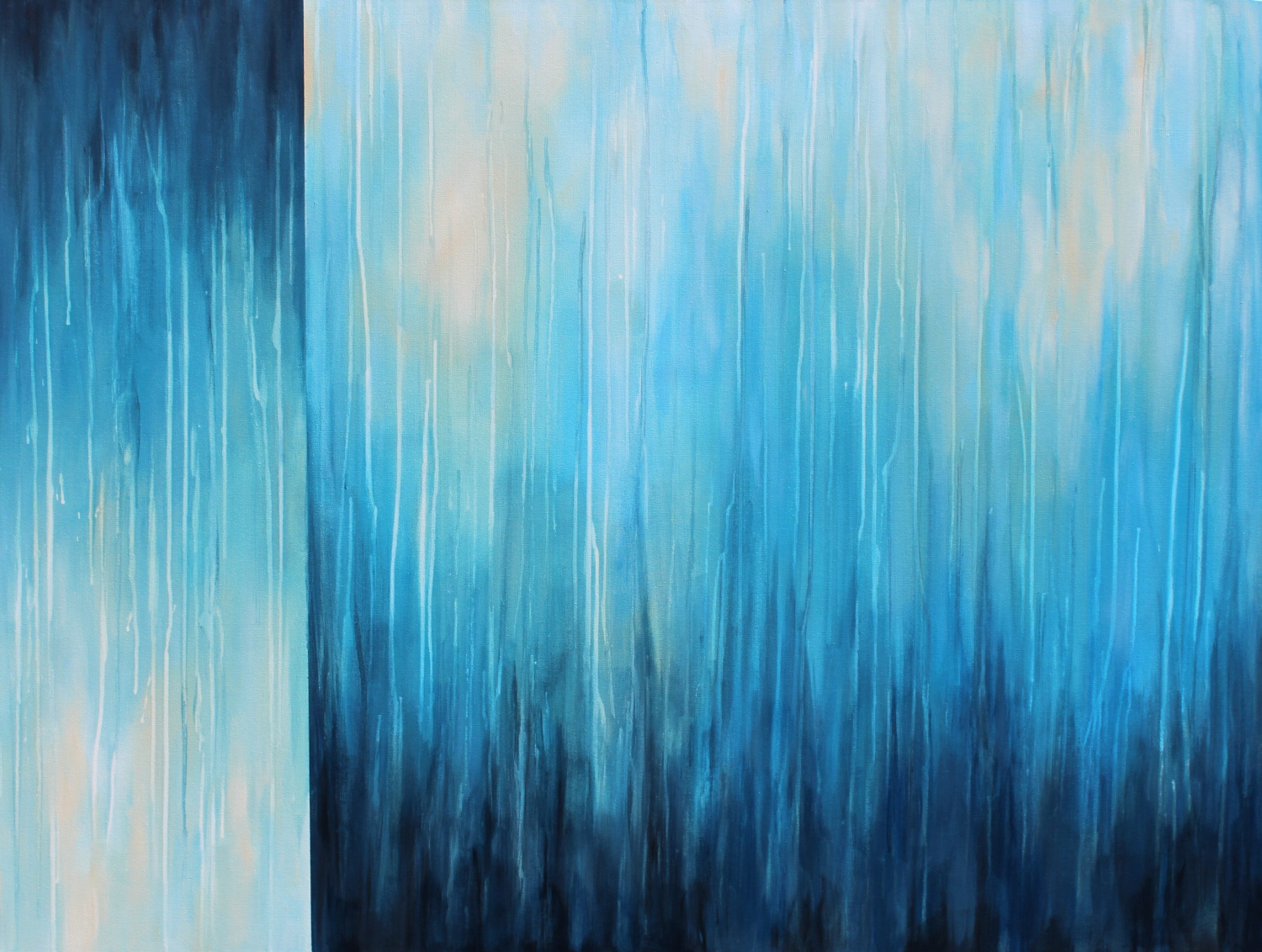 abstract painting by Marie-Eve Champagne at Champagne Artwork. blue, color modulations, gradient, colorfield painting