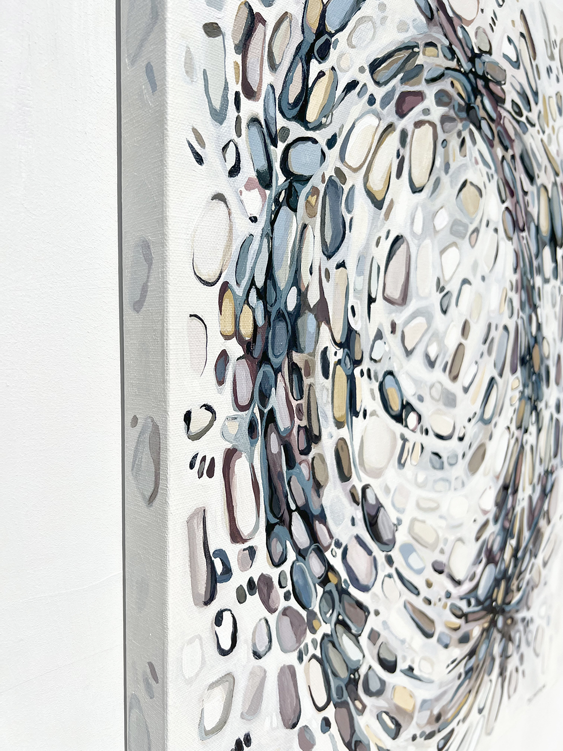 Abstract painting by Marie-Eve Champagne at Champagne Artwork. Movement, purple, blue, pattern, fragmentation.