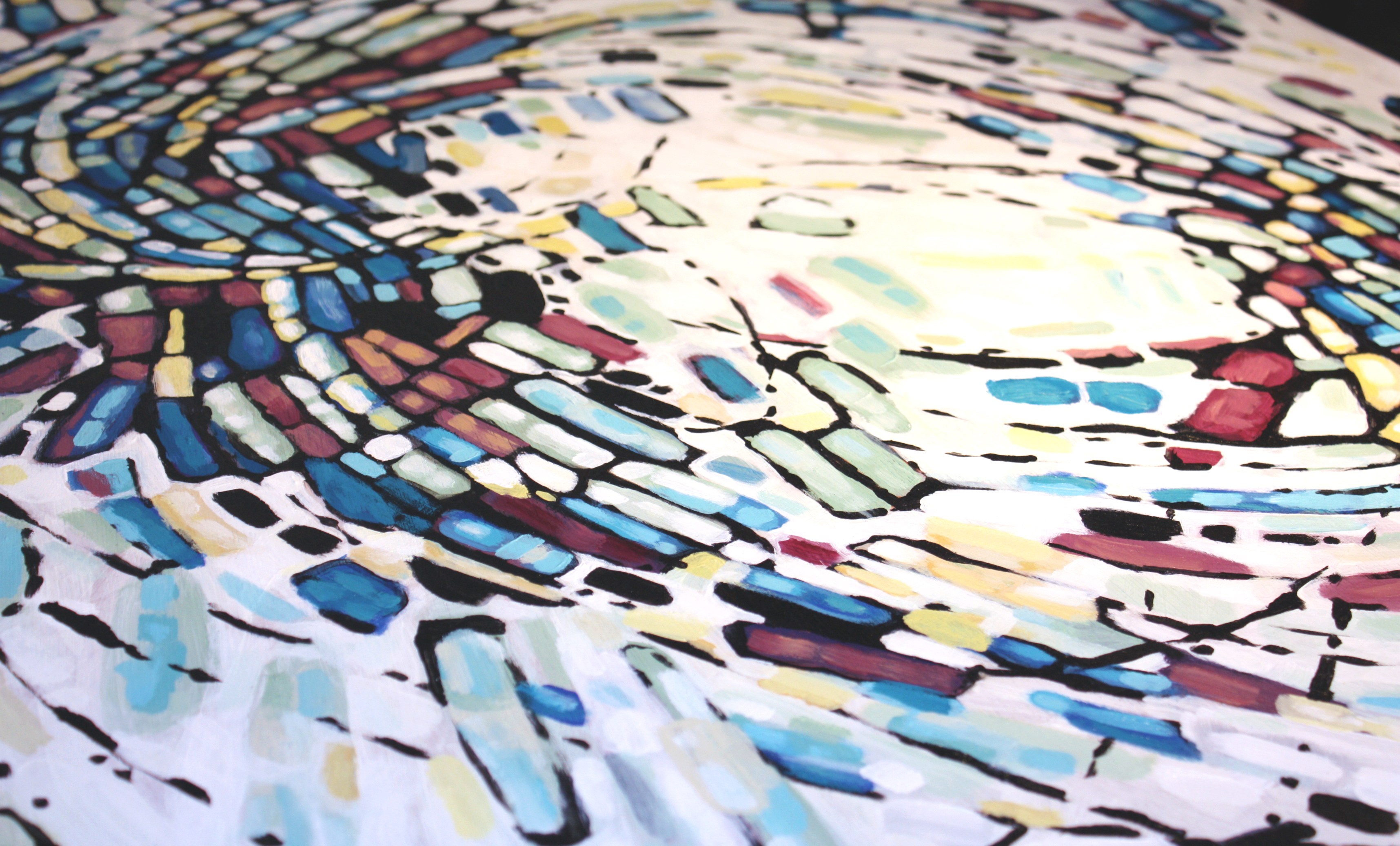 abstract painting by Marie-Eve Champagne at Champagne Artwork. Movement, blue, black, pattern, fragmentation.